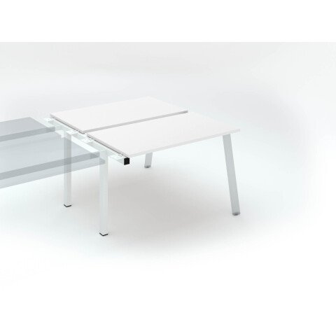 Conjunto de 2 mesas Ecla blancas An 120 x Fon 60 cm patas metal blancas- elemento siguiente