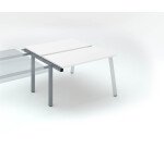 Pôle de 2 bureaux droits blanc L 120 x P 126 cm, piétement métal - Arch - Elément suivant