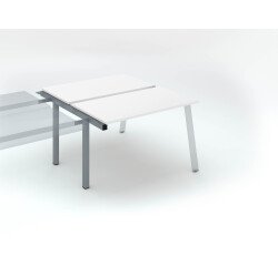 Pôle de 2 bureaux droits blanc L 120 x P 126 cm, piétement métal - Arch - Elément suivant