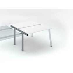 Pôle de 2 bureaux droits blanc L 120 x P 60 cm, piétement métal - Arch - Elément suivant