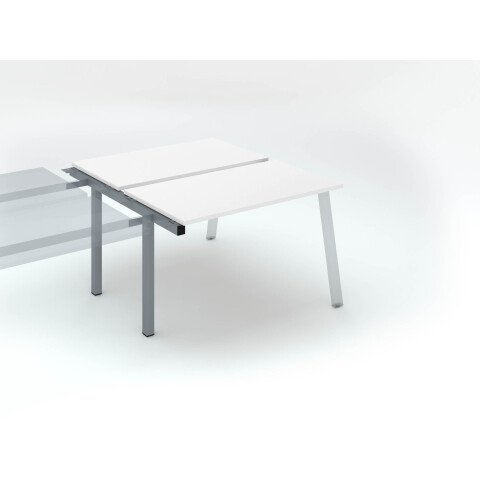 Conjunto de 2 mesas Ecla blancas An 120 x Fon 60 cm patas metal aluminio- elemento siguiente