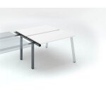 Pôle de 2 bureaux droits blanc L 120 x P 126 cm, piétement métal - Arch - Elément suivant