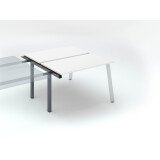 Pôle de 2 bureaux droits blanc L 120 x P 60 cm, piétement métal - Arch - Elément suivant