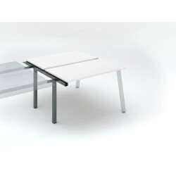 Pôle de 2 bureaux droits blanc L 120 x P 60 cm, piétement métal - Arch - Elément suivant