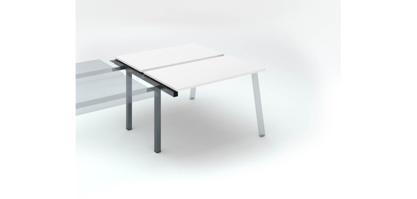 Pôle de 2 bureaux droits blanc L 120 x P 126 cm, piétement métal - Arch - Elément suivant