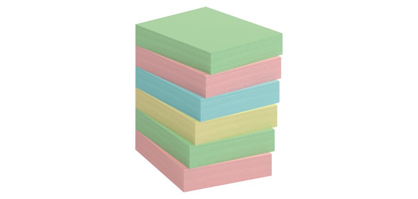 Blocco appunti  50x40 mm da 100 fogli notes riposizionabili riciclati assortiti Bruneau