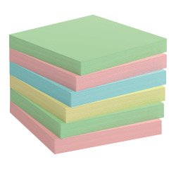 Blocco appunti 75x75 mm da 100 fogli notes riposizionabili riciclati assortiti Bruneau