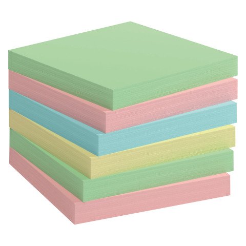 Notas reposicionables recicladas Bruneau colores 75 x 75 mm - bloc de 100 hojas