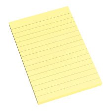 Memo pad neon yellow lined Bruneau 100 x 150 mm - block of 100 sheets