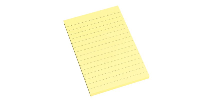 Memo pad neon yellow lined Bruneau 100 x 150 mm - block of 100 sheets