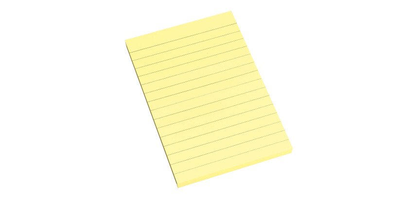 Bloc-notes ligné repositionnable jaune vif Bruneau 100 x 150 mm - bloc de 100 feuilles