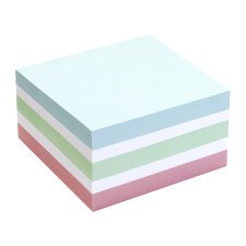 Kubusblok met herkleefbare notes pastel Bruneau 75 x 75 mm - blok van 400 vellen