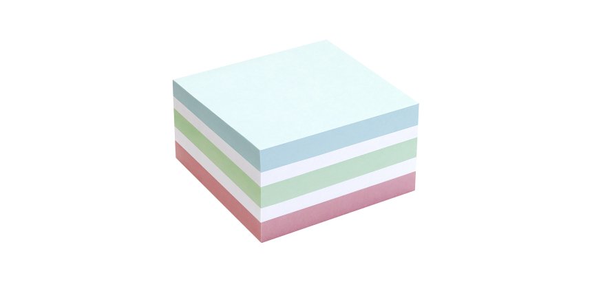 Bloc cube repositionnable pastel Bruneau 75 x 75 mm - bloc de 400 feuilles