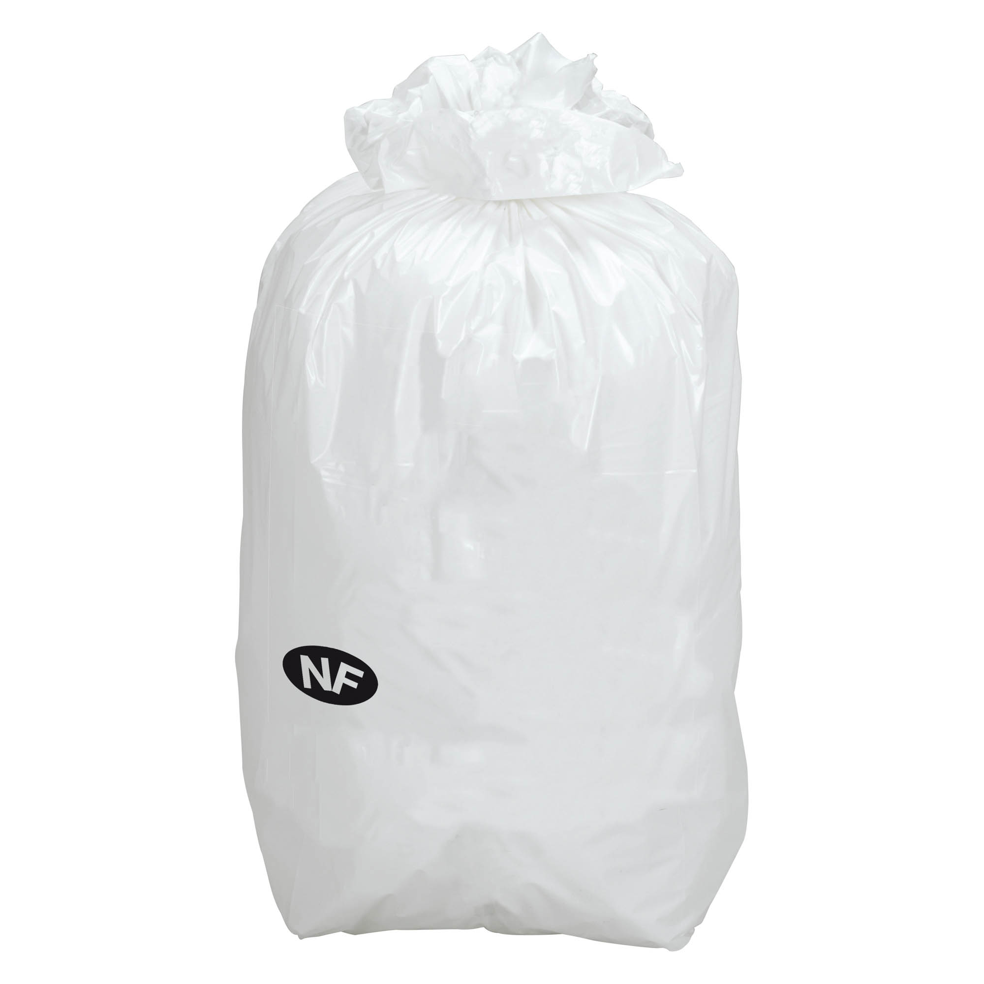 Sac poubelle 100 litres NF blanc 200 sacs sur bruneau