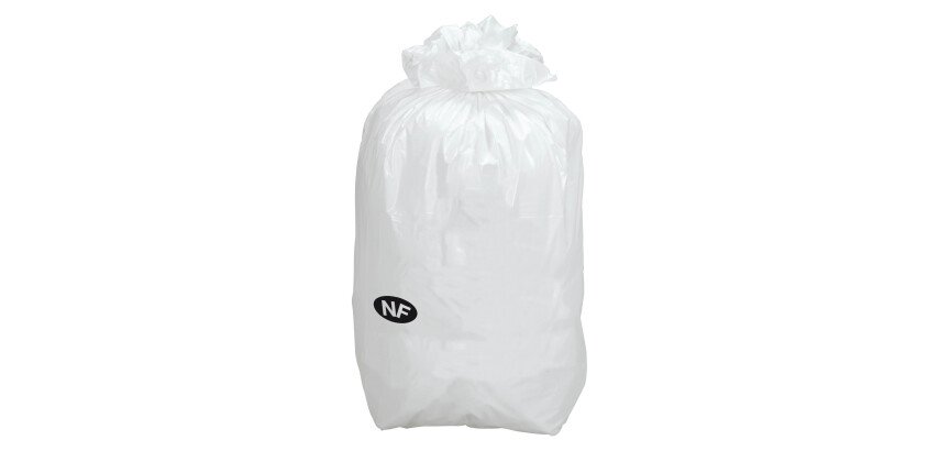 Sac poubelle 50 litres NF blanc - 200 sacs