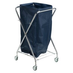 Foldable and rectangular cart for laundry chromed 150 L