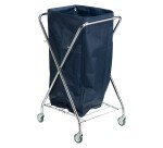 Chariot à linge pliable rectangulaire chrome 150 litres