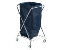 Chariot à linge pliable rectangulaire chrome 150 litres
