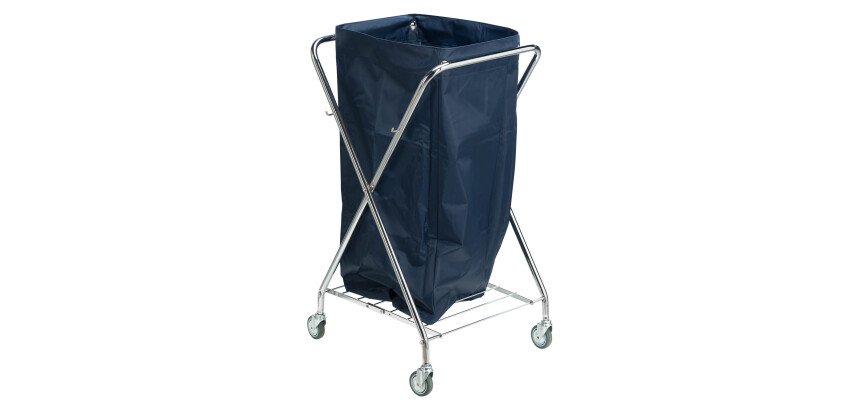 Chariot à linge pliable rectangulaire chrome 150 litres