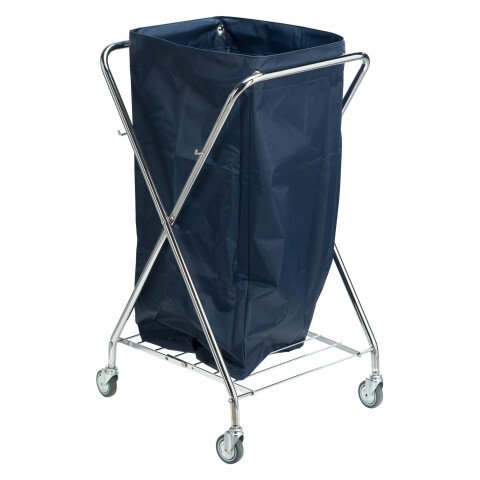 Carro para ropa plegable rectangular cromado de 150 litros