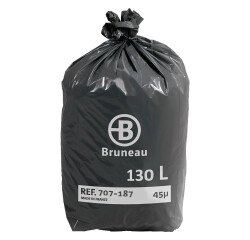 Bolsas de basura con Autocierre Bruneau 45 micras 130L - Paquete de 200 bolsas