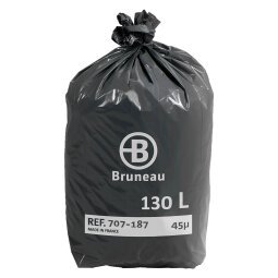 Bolsas de basura con Autocierre Bruneau 45 micras 130L - Paquete de 200 bolsas
