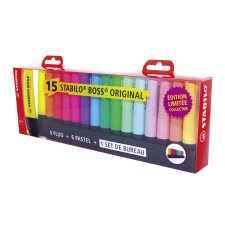 Marker Stabilo Boss assortment of colors - set of 15