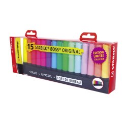 Subrayadores Stabilo Boss colores surtidos - Estuche de 15