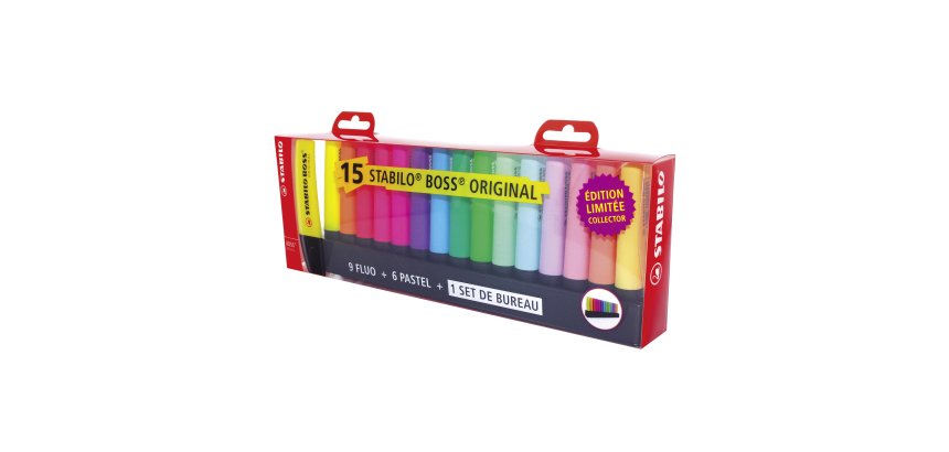 Surligneur Stabilo Boss couleurs assorties - Set de 15
