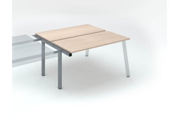 Pôle de 2 bureaux ECLA chêne clair L 140 x P 60 cm piètement métal - élément suivant