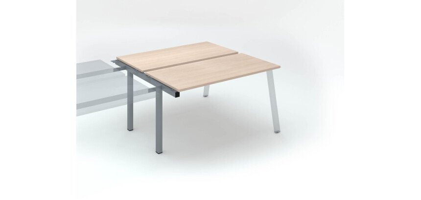 2-desk unit ECLA white depth 126 cm metal legs - next item