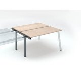 Pôle de 2 bureaux droits chêne clair L 140 x P 60 cm, piétement métal - Arch - Elément suivant