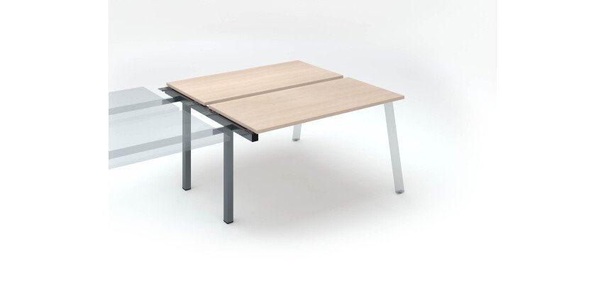 Pol 2 bureaus ECLA wit diepte 126 cm metalen onderstel - volgend element