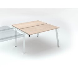 Pôle de 2 bureaux ECLA blanc profondeur 126 cm piètement métal - élément suivant