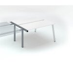 Insel von 2 Arbeitstischen Ecla weiß B 140 x T 60 cm Gestell in Metall - Anbauelement 