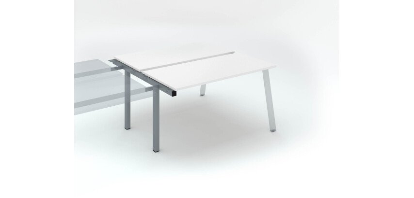 <p>2-Schreibtisch-Pool ECLA weiß Tiefe 126 cm Metallfuß - Folgendes Element</p>
