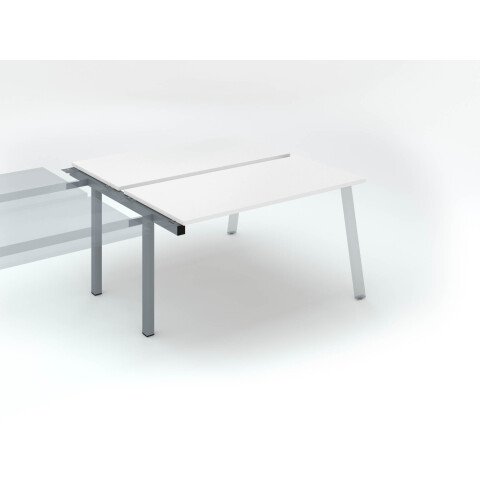 Conjunto de 2 mesas Ecla blancas An 140 x Fon 60 cm patas metal aluminio- elemento siguiente