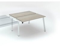 Pôle de 2 bureaux droits chêne gris L 140 x P 60 cm, piétement métal - Arch - Elément suivant