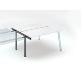 Pôle de 2 bureaux droits blanc L 140 x P 60 cm, piétement métal - Arch - Elément suivant