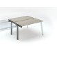 Pôle de 2 bureaux droits chêne gris L 140 x P 60 cm, piétement métal - Arch - Elément suivant