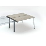 Pôle de 2 bureaux droits chêne gris L 140 x P 60 cm, piétement métal - Arch - Elément suivant