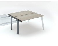 Island of 2 desks Ecla grey oak W 140 x D 60 cm undercarriage in metal anthracite - extension 