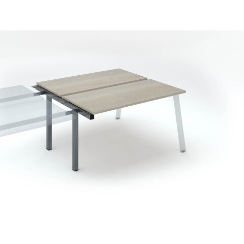 Conjunto de 2 mesas Ecla roble gris An 140 x Fon 60 cm patas metal antracita- elemento siguiente