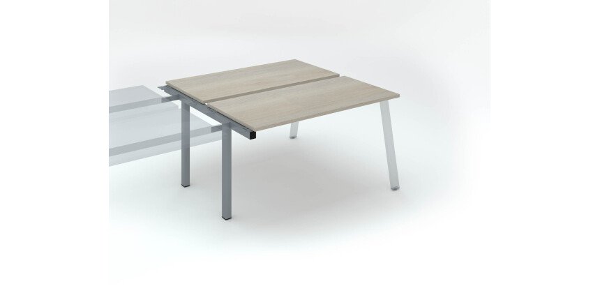 Pôle de 2 bureaux ECLA chêne gris L 140 x P 60 cm piètement métal - élément suivant