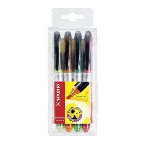 Markeerstift Stabilo Navigator assortiment - hoesje van 4