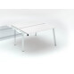 Pôle de 2 bureaux droits blanc L 140 x P 60 cm, piétement métal - Arch - Elément suivant