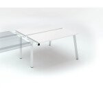 Pôle de 2 bureaux ECLA blanc L 140 x P 60 cm piètement métal - élément suivant