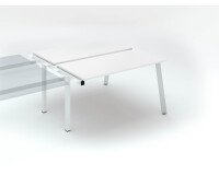 Pôle de 2 bureaux droits blanc L 140 x P 60 cm, piétement métal - Arch - Elément suivant