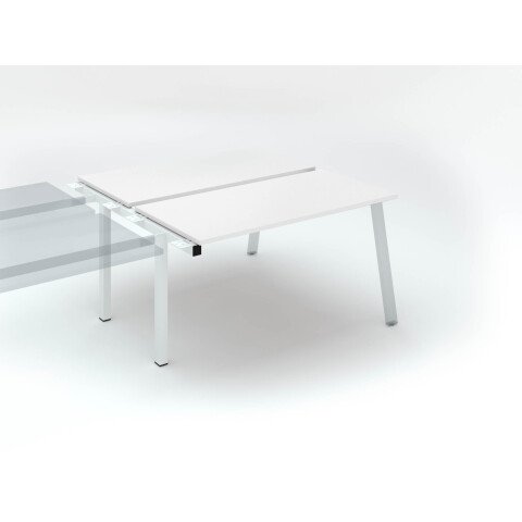 Conjunto de 2 mesas Ecla blancas An 140 x Fon 60 cm patas metal blancas- elemento siguiente
