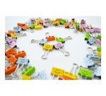 Pince double clip Emojis 19mm Rapesco couleurs assorties - Boîte de 80